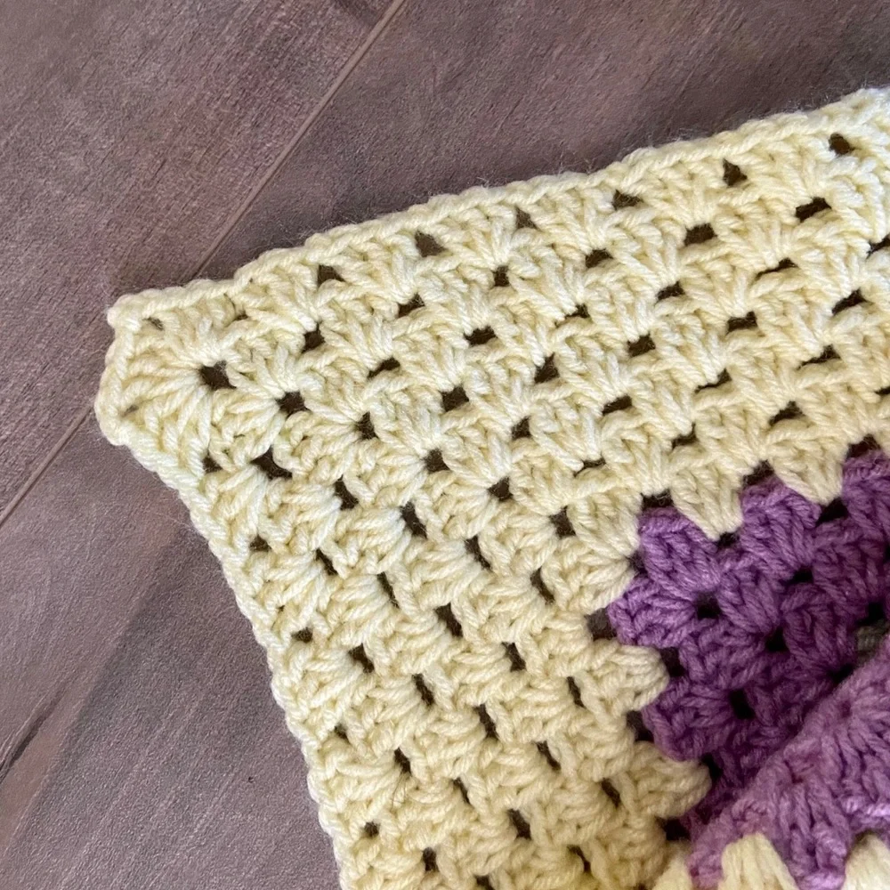 Beautiful Hand Crocheted Blanket Throw in Yellows, Greens and Blues